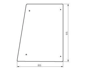 szyba Case, Terex, Fermec, MF - drzwi górna 3512934M1 (2138)