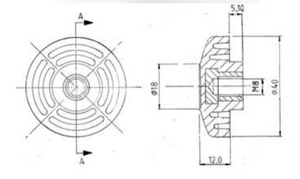 nakrętka do montażu szyby kabiny ciągnika, koparki M6