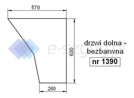 szyba RENAULT kabina MX ME MA MS PE PA PS PX serie XX-32 XX-34 - drzwi dolna 6005002913 (1390)