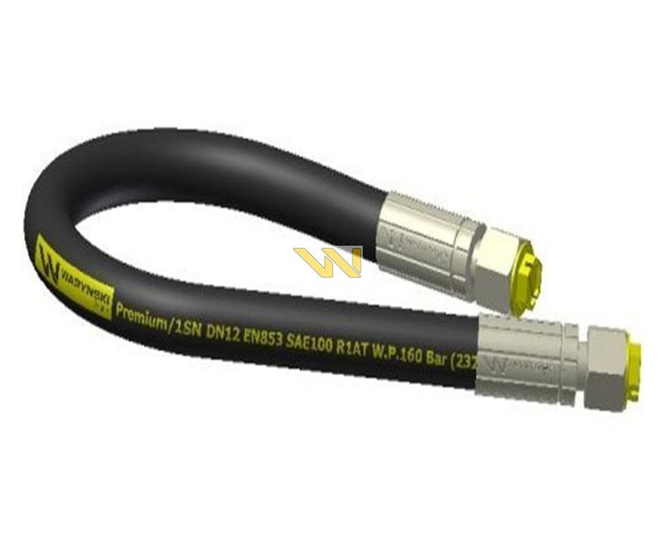 Przewód hydrauliczny 160 bar gwint M22x1.5 proste L-2200mm DN12-1SN 16MPa Waryński