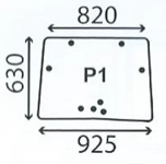 szyba do ciągnika John Deere - przednia ER047751 (4083)
