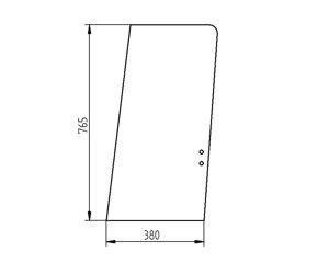 szyba koparka Liebherr - drzwi górna tylna 7029424 (2789)