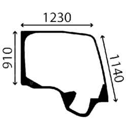 szyba Kobelco, New Holland - boczna prawa YT02C01705S002