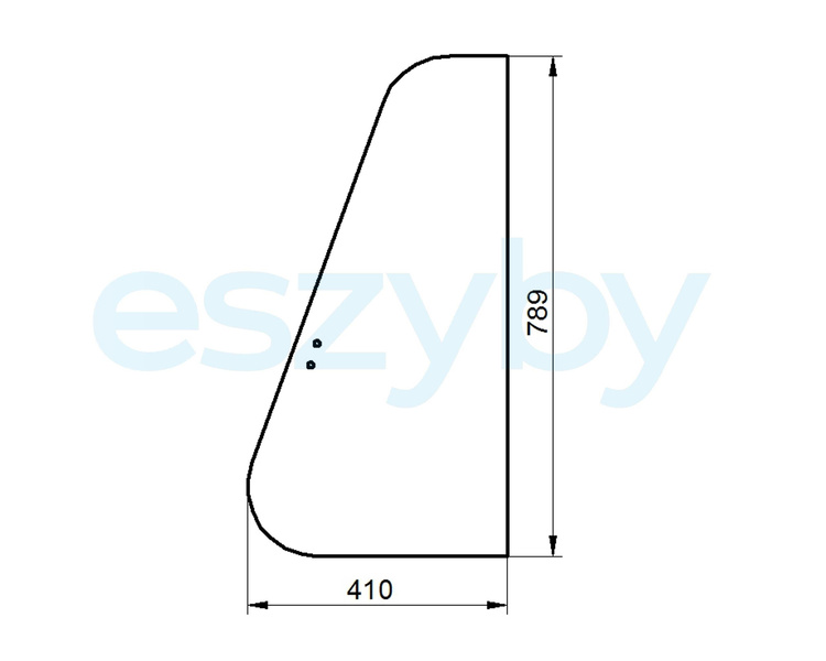 szyba ładowarka teleskopowa CAT - drzwi górna przesuwana 166-1911 (1983)