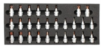 Wkład do skrzynki nasadki trzpieniowe 28 el. 1/2 TORX, HEX, SPLINE MJW.