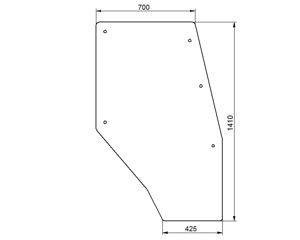 szyba do ciągnika Deutz-Fahr - drzwi prawe bezbarwne 04398912