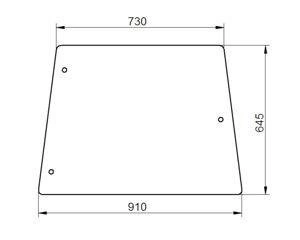 szyba do ciągnika Deutz-Fahr - boczna bezbarwna 04363398 (0049)