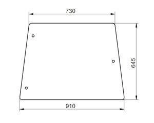 szyba do ciągnika Deutz-Fahr - boczna zielona 04363399