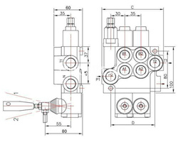 Rozdzielacz hydrauliczny jednosekcyjny z zatrzaskiem 40L