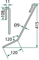 palec zagarniający siewnika Amazone krótki 952461