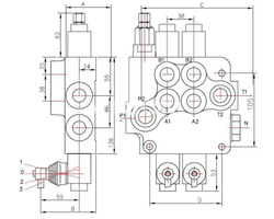 Rozdzielacz hydrauliczny trzysekcyjny 80L