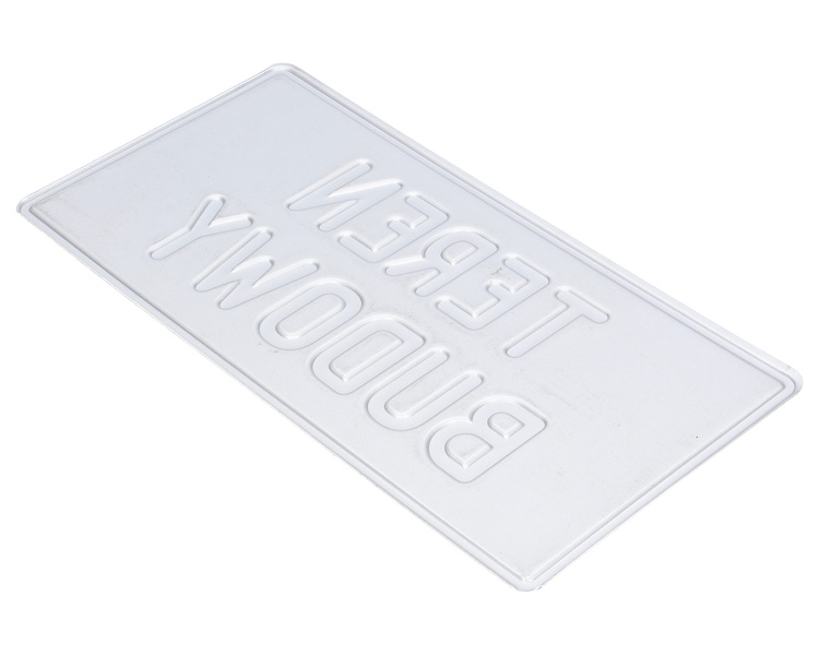 Tablica ostrzegawcza metalowa Teren Budowy czarna 28x14 cm