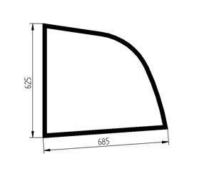 szyba ładowarka teleskopowa Manitou - boczna lewa 704998 (3402)