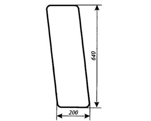 szyba do ciągnika Massey Ferguson 550 560 565 575 590 592 595 - przednia dolna (lewa, prawa) (874)