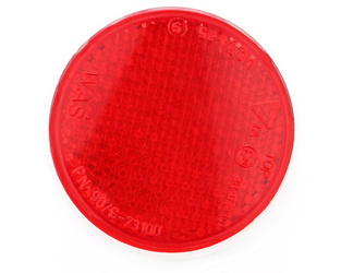 Odblask okrągły ze śrubą, 28, czerwony 85 mm