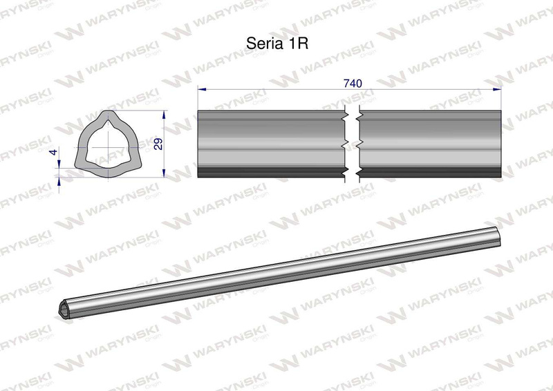 Rura wewnętrzna Seria 1R do wału 860 przegubowo-teleskopowego 29x4 mm 740 mm WARYŃSKI [WR2311740]