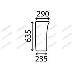 szyba do ciągnika Landini, McCormick - przednia dolna prawa 3679546M1 (4855)