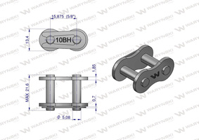 Zamek łańcucha wzmocnionego przemysłowego Z10BH-1 (R1 5/8) W
