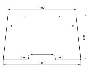 szyba do ciągnika John Deere - przednia L171338 (1184)