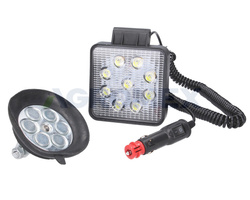 Lampa robocza 9 LED na magnes 27W 2200lm 12 24V