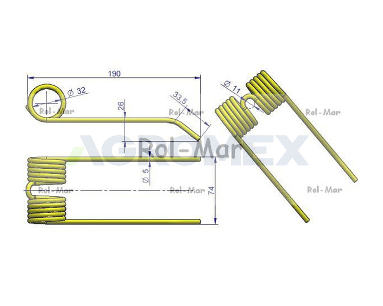 Palec podbieracza prasa New Holand 80131673 Waryński