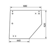 szyba ładowarka teleskopowa Manitou - tylna 194249 (2630)