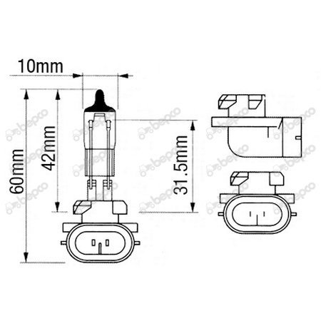 żarówka reflektora John Deere H886, 12V, 50W, PGJ13 R136239