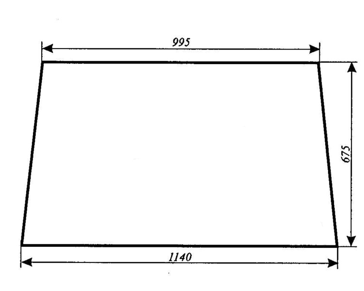 szyba do ciągnika C-360 kabina Koźmin (Henmar, Stawowy) - przednia (680)