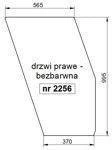 szyba FIAT serie 80 90 94 - drzwi prawe bezbarwne (2256)