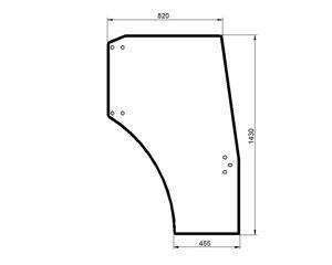 szyba do ciągnika Deutz-Fahr, Lamborghini, MF, Same - drzwi prawe koła 20" 129/00125721.0/10 (2321)