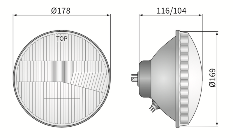 element optyczny reflektora, lampy przedniej H4 WESEM RE.13811 Ø178mm Skoda 105