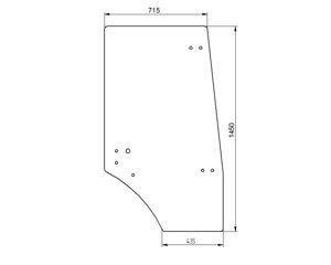 szyba do ciągnika Deutz-Fahr, Lamborghini, Same - drzwi prawe 0.007.7336.0/10 (1395)