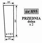 szyba LAMBORGHINI 754 DT - przednia dolna (prawa, lewa) (895)