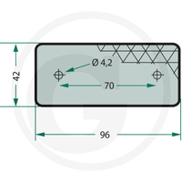 odblask czerwony prostokątny przykręcany 96x42mm