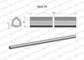 Rura wewnętrzna Seria 1R do wału 860 przegubowo-teleskopowego 29x4 mm 740 mm WARYŃSKI [WR2311740]