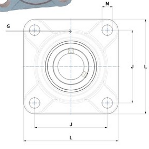 łożysko samonastawne wzmocnione w oprawie UCF 203 17mm NKL