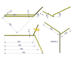 Palec zagarniający podwójny niekompletny II L-410mm pasuje do Famarol 30741403003l WARYŃSKI