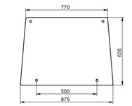 szyba do ciągnika Case - przednia 1984603C1 (2464)