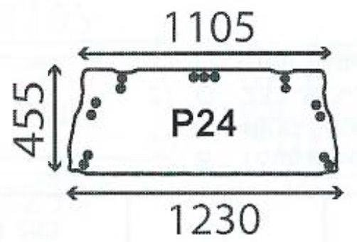 szyba do ciągnika Ford serie 10 i 30 kabina SL i ULTRA - tylna wyższa 83952034 (3434)