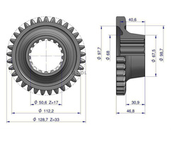 Koło zębate IV biegu Z-17/33 MF3 oryginał Ursus