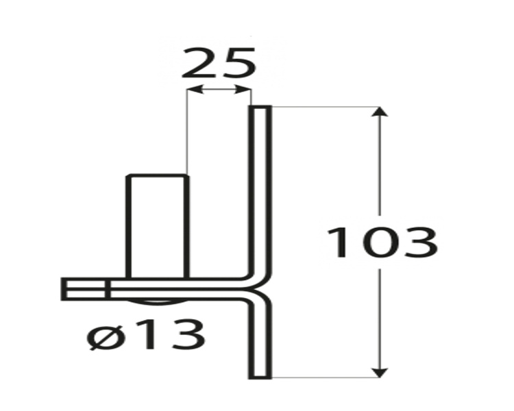 Uchwyt czopowy do bram furtki drzwi 25x103x4,0 domax