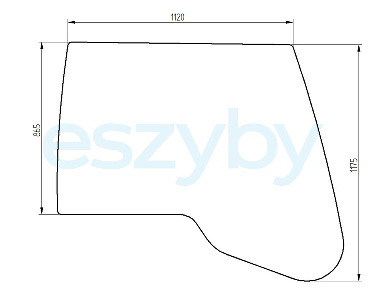 szyba koparka Liebherr - boczna prawa 7030399 (2815)
