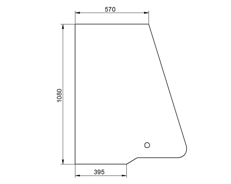 szyba JCB - drzwi górna bezbarwna 827/30465 827/30466 (1133/1)