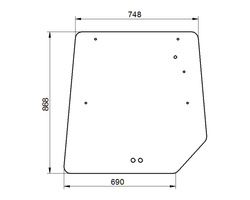 szyba do ciągnika Massey Ferguson, Landini, Valmet - tylna zielona 3902141M1 (0006/1)