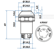 przycisk, włącznik świateł roboczych przednich Massey Ferguson 3052550M91