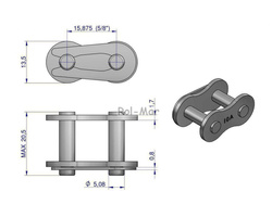 Zamek łańcucha 10B-1 (R1 5/8) Waryński