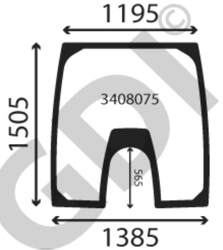 szyba do ciagnika Case - przednia  87456379, 253941A4, 242537A5 (4099)