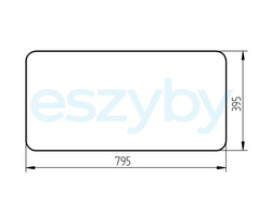 szyba do ciągnika Renault serie TS, TX, TZ, TL - tylna dolna 7700007517 (2669)