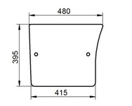 szyba do ciągnika John Deere - drzwi dolna L57905 (1211)