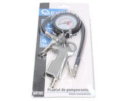 Pistolet do pompowania z dużym manometrem Geko